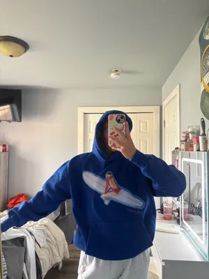 In print we trust blue surfer hoodie thumbnail 2