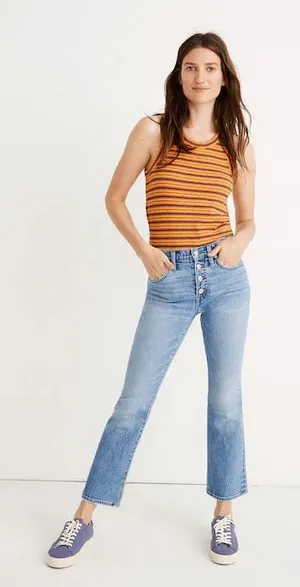 Madewell Cali Demi-Boot Jeans in Dory Wash: Comfort Stretch Edition Size‎ 26 thumbnail 1