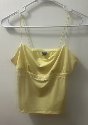 Yellow summer target lace spaghetti strap top thumbnail 1
