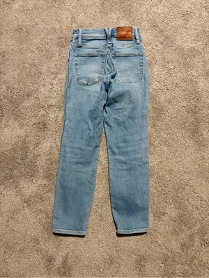 J. Crew Point Sur Light Blue Distressed High-Rise Petite Jeans thumbnail 4