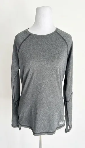 Stio Women’s Medium Notion Stretch Knit Long Sleeve Shirt Gray Crew Neck thumbnail 1