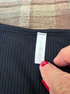 Pinkblush Black Ribbed Sleeveless Mini Dress maternity thumbnail 4