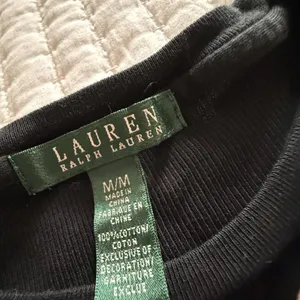 LAUREN Ralph Lauren 3/4 Sleeve Ribbed T Shirt Medium M Black Brown Patches thumbnail 7