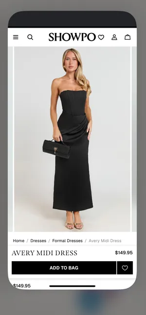 Showpo New Avery Midi Black Dress 14 XL thumbnail 2