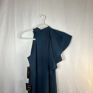 Lulus Margeaux Teal Cape Sleeveless Long Gown Size Small NWT thumbnail 5