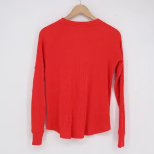 American Eagle Red Ribbed Raglan Long Sleeve Crew Neck Top XS thumbnail 4