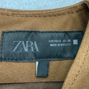 Zara Womens Faux Suede Fit and Flare Mini Dress Camel Brown Sleeveless Small‎ thumbnail 2