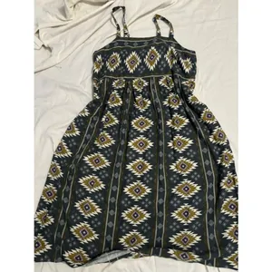 Sonoma Geometric Print Babydoll Midi Dress Boho Festival Sundress XL thumbnail 2