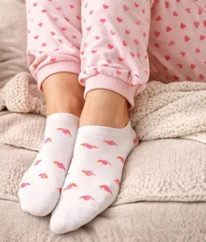 Kate Spade Low Cut‎ Socks 3 Pairs Snail Print White Grey Pink One Size 4-10 thumbnail 1