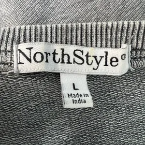 North Style Embroidered Floral Stonewash Sweater Womens Large Boho Whimsigoth thumbnail 2