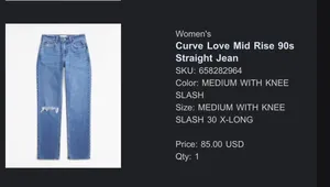Abercrombie Curve Love Ultra High Rise 90s Straight Jean thumbnail 4