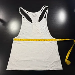Women’s Beyond Yoga White and Gray Striped Spaghetti Strap Tank Size Small thumbnail 4