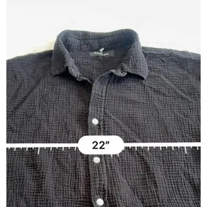PacSun Women's Black Cropped Boxy Gauze Camp Shirt Large Button Up Resort thumbnail 8