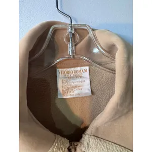 Vittorio Romani Tan Faux Suede Fleece Lined Full Zip Jacket Medium 10/12 thumbnail 2