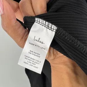 Lulus Womens Size M Black Ribbed One-Shoulder Tulip Hem Faux Wrap Dress‎ M thumbnail 11