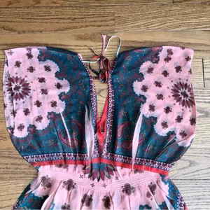 Unity Coral Green Paisley Sublimation Sheer Swim Cover Up Beach Dress Size M thumbnail 6