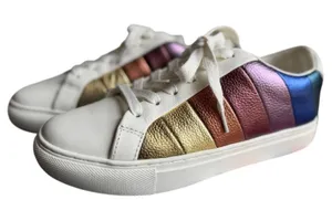 Kurt Geiger London Lane Rainbow Metallic Leather Sneakers EU 38 thumbnail 1