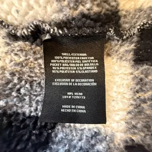 32 Degrees Heat Womens Buffalo Plaid Sherpa Fleece Full Zip Jacket Black White S thumbnail 6