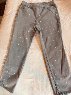 Workshop Republic Clothing grey polka dot jeans thumbnail 1