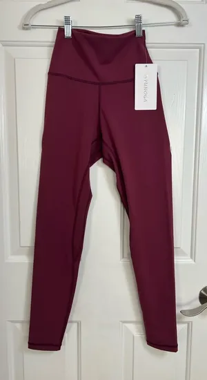 YUNOGA‎ Burgundy Yoga Leggings Size XS thumbnail 1