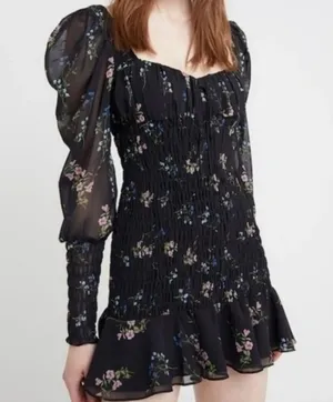 For Love and Lemons Dixon Mini Dress Black Floral thumbnail 2