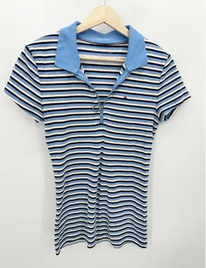 Tommy Hilfiger Womens Striped Y2K Polo Size S Academia Preppy Heritage‎ thumbnail 1