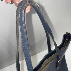 Rowallan‎ Large Old Money Minimalist Navy Blue Canvas Tote Purse thumbnail 7