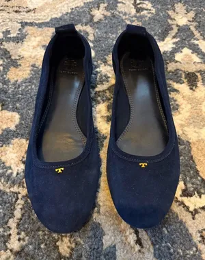 Tory Burch Therese Navy Suede Ballet Flats thumbnail 1