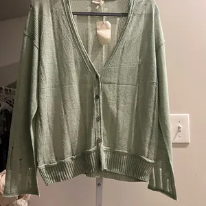 Hem & Thread Green Cardigan Sweater thumbnail 1