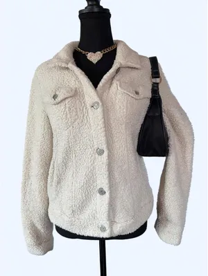 Vintage Y2K Mudd Faux Fur Sherpa McBling Jacket size large thumbnail 1