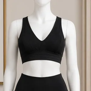 Whistles Womens Sports Bra Black Criss Cross Straps Ribbed Band Size S/M thumbnail 1