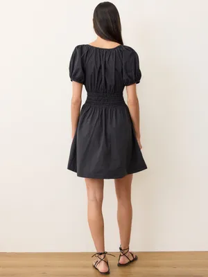 Marine Layer Emery‎ Poplin Mini Dress Black Size XL thumbnail 5