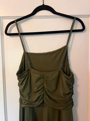 Cider Solid Asymmetrical Neck Wide Leg Jumpsuit thumbnail 3