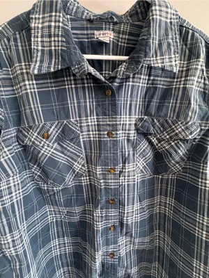 Carhartt Plaid Button Front Shirt Women’s 2X Blue‎ Cotton Utility thumbnail 4