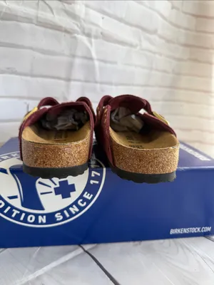 Birkenstock Boston Rivet Border Suede Clog in Zinfandel - US L7 M5 / EUR 38 thumbnail 6