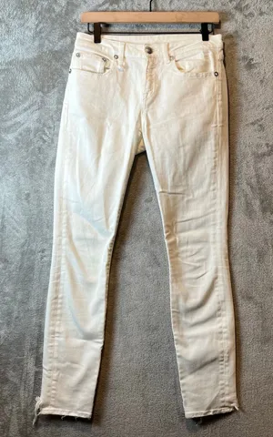 R13 Allison Skinny‎ Jeans Garret White Size 28 Distressed thumbnail 1