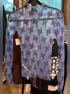 NWT Free People Two Tone Lady Lux Layering Top - Summer Blue Combo - XS thumbnail 7