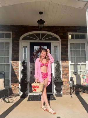 Pink Lily Floral Pink Bikini thumbnail 2