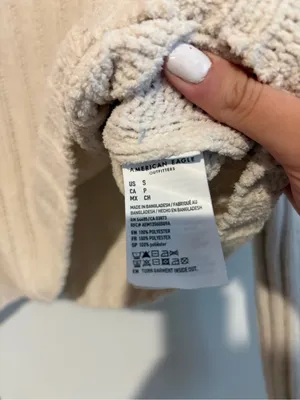 American Eagle Outfitters ribbed‎ mockneck sweater Cream small thumbnail 4