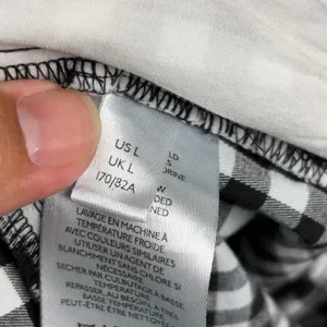 Free People Pants Womens Large Black White Gingham Twill Stretch Crop Kick Flare thumbnail 10