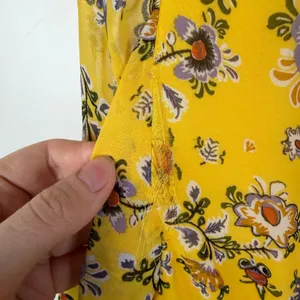 Max Studio Yellow Floral Smocked V-Neck‎ Mini Dress Cottage Boho Feminine Spring thumbnail 8
