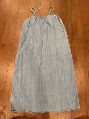 GAP Chambray Blue Denim Maxi Button-Front Dress Size Small - C11-734 thumbnail 7