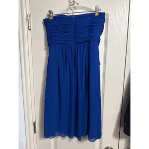 Calvin Klein Empire Waist Strapless Ruched Chiffon‎ Cocktail Dress Wedding Guest thumbnail 3