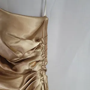 Galina Signature Gold Satin One Shoulder Bridesmaid Formal Evening Dress Size 10 thumbnail 3