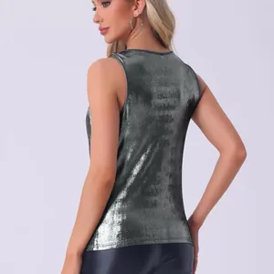 NWT Allegra K Women’s Metallic Tank‎ Top - Large thumbnail 4