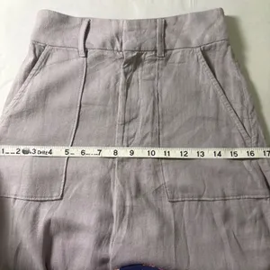 Abercrombie & Fitch Linen Blend Wide Leg Pants Taupe Mauve XS High Rise Trousers thumbnail 9