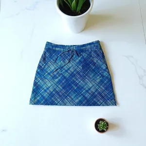 Oakley Golf Skort Women's Blue Plaid Athletic Drawstring Pockets‎ Size 6 thumbnail 3