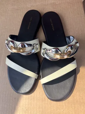Sandals Mules Tory Burch Jessa Two Band Leather Sandal – Size 7M thumbnail 3