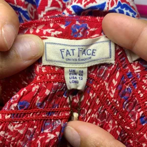 Fat Face Red Natalie Meadow Floral Milkmaid Cottagecore Wide Leg Jumpsuit Sz 12 thumbnail 7