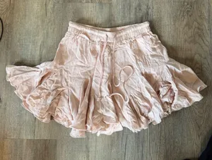 VICI Dolls Blush Pink Ruffle Mini Skirt Elastic Drawstring Waist Small thumbnail 1